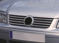 Накладки на решетку радиатора (нерж.)  8 шт  VW BORA 1998 - 2004